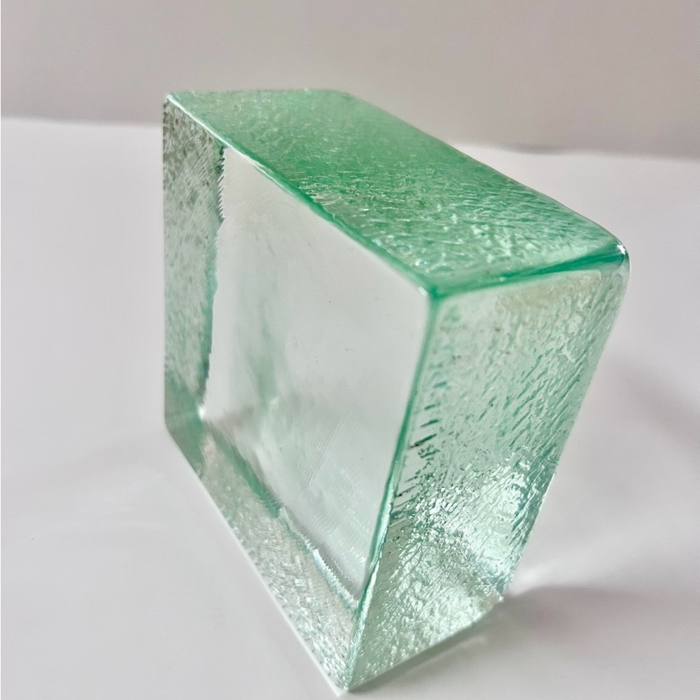 Aqua Glass Art Block Accent by